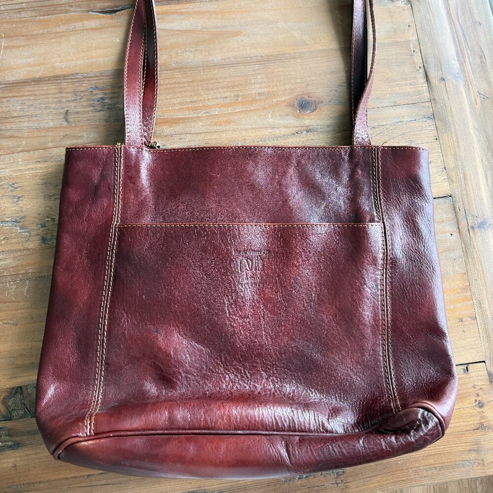 Patricia Nash Brown Italian Leather Tote | Vintage Distressed | Shoulder Bag